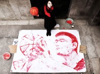 Red-Painting-a-Yao-Ming-Portrait-with-a-Basketball-feel-desain Red-Painting-a-Yao-Ming-Portrait-with-a-Basketball-feel-desain