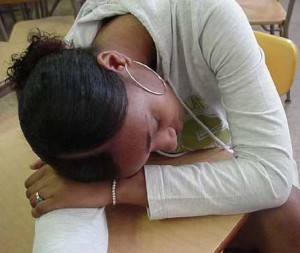 sleeping in class
